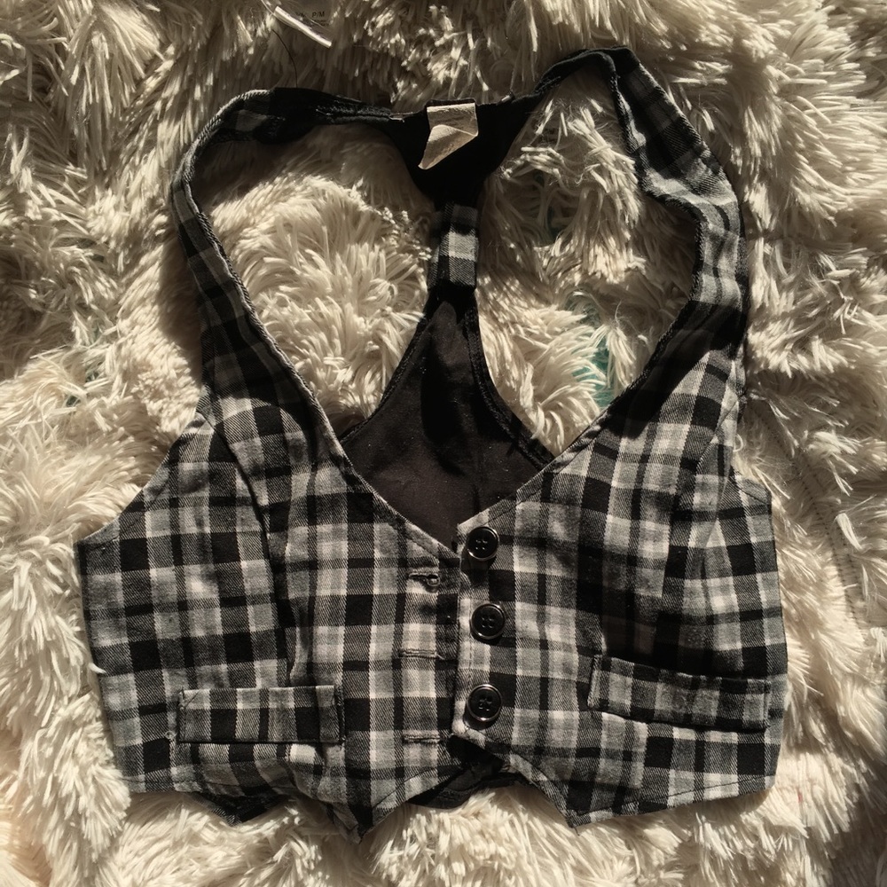 Grey Checkered mini vest ✨ CCO